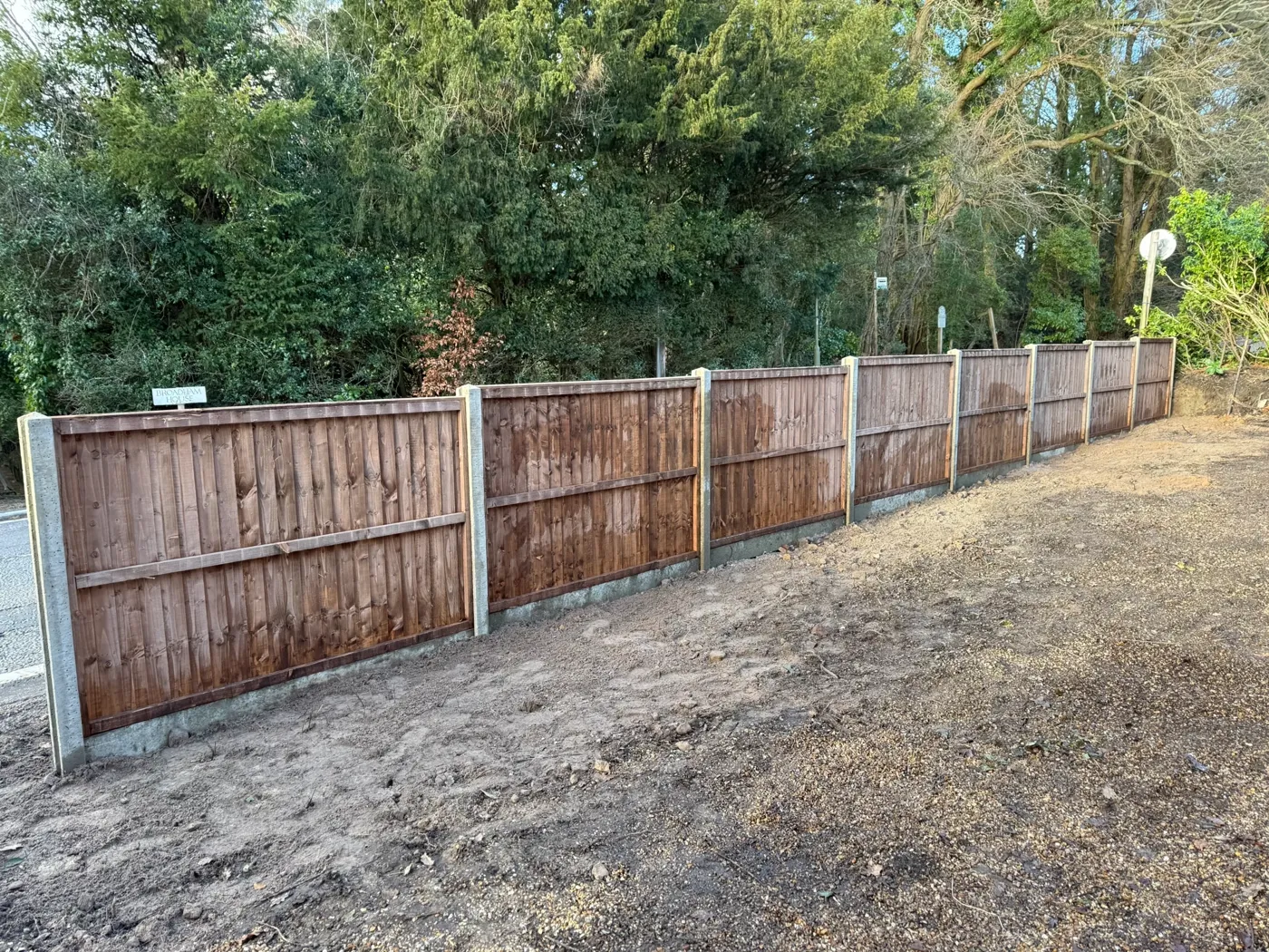 Completed timber fencing project in Surrey