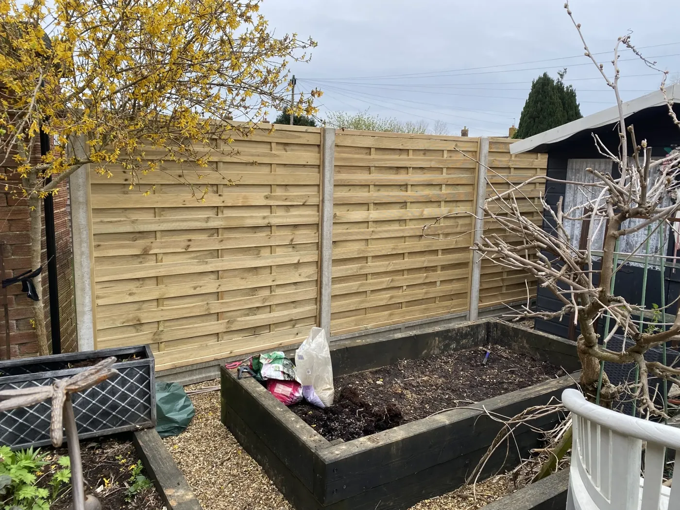 Completed garden fencing project in Surrey